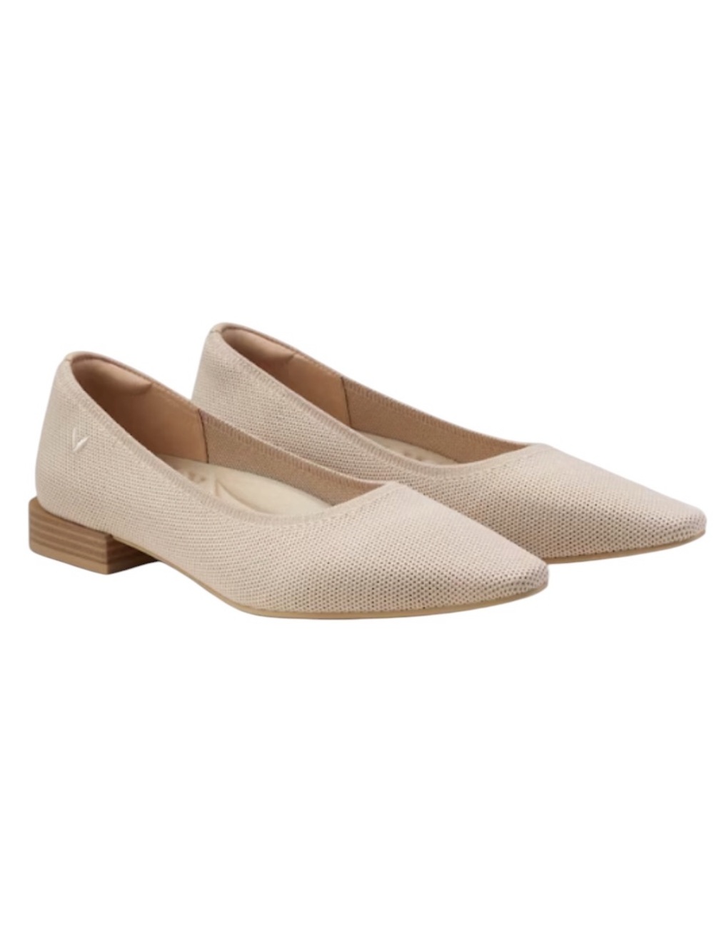 Vivaia Square Pointed Toe Knit Flats